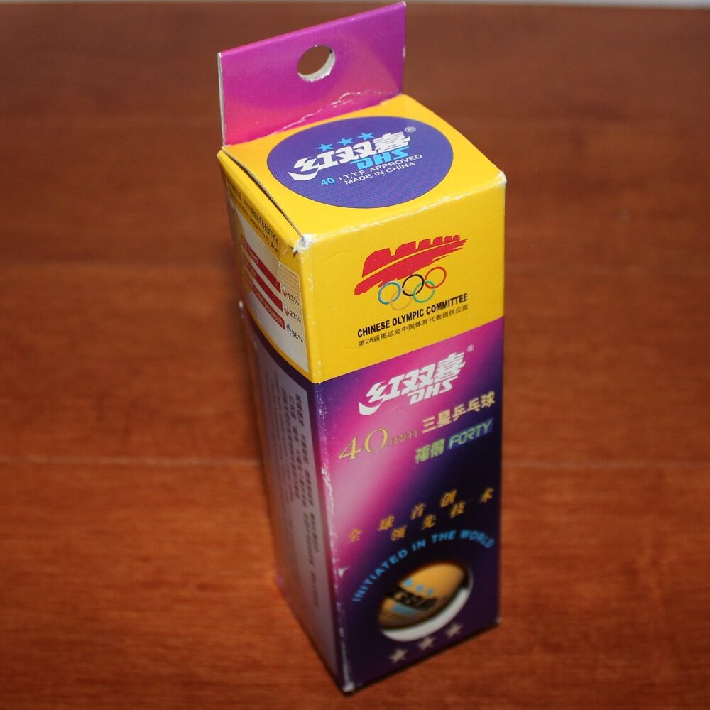 3/55❤️3x 40mm 3-star Double Happiness table tennis ping-pong balls ITTP approved